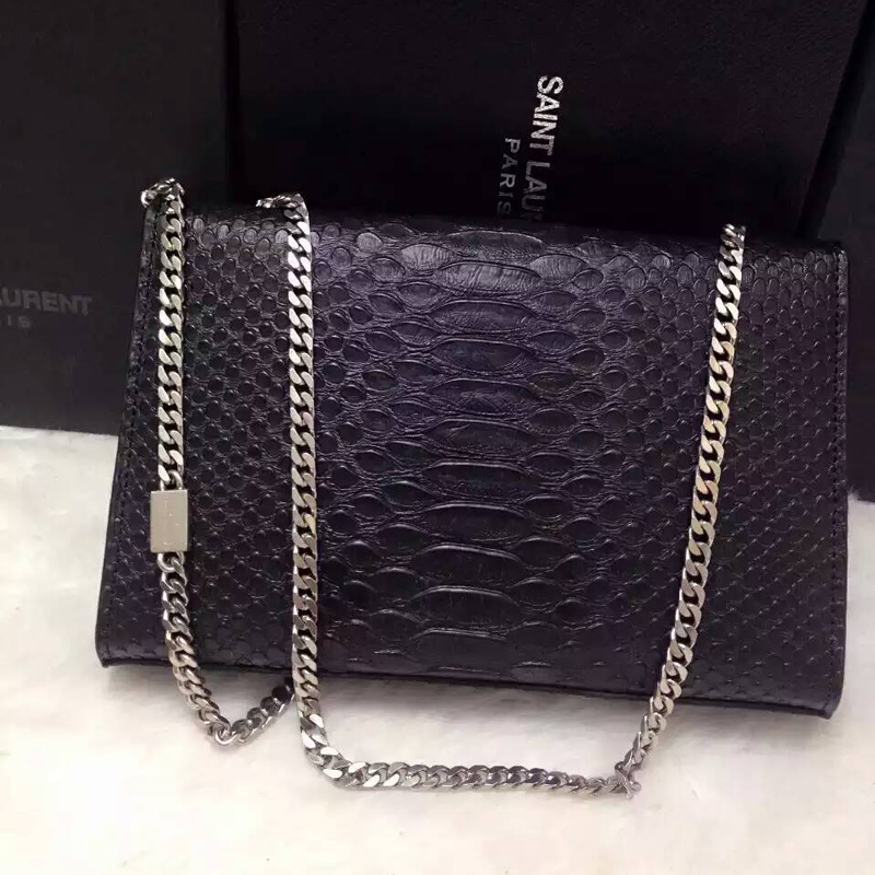 2016 YSL shoulder bag 311248 Black with Silver