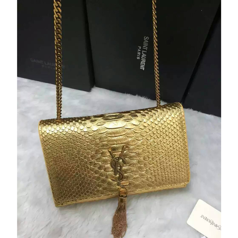 2016 YSL shoulder bag 311248 Gold with Bronze