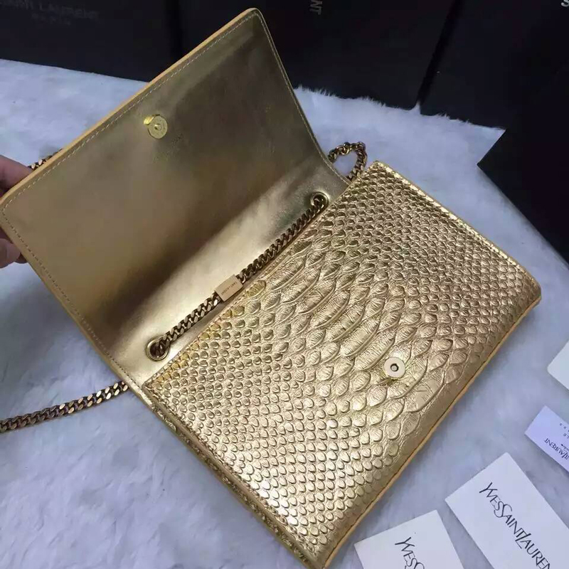 2016 YSL shoulder bag 311248 Gold with Bronze