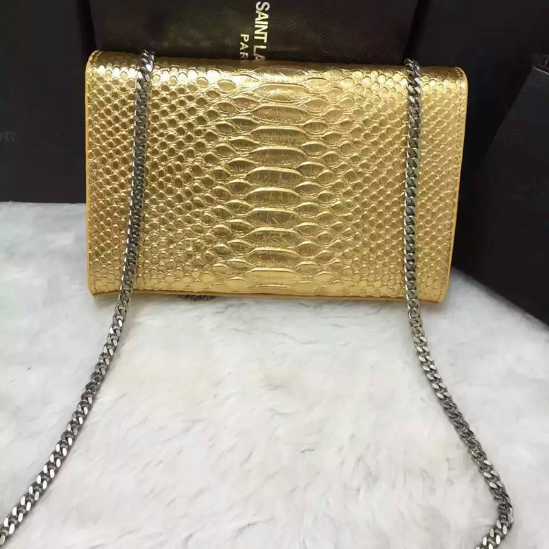 2016 YSL shoulder bag 311248 Gold with Silver