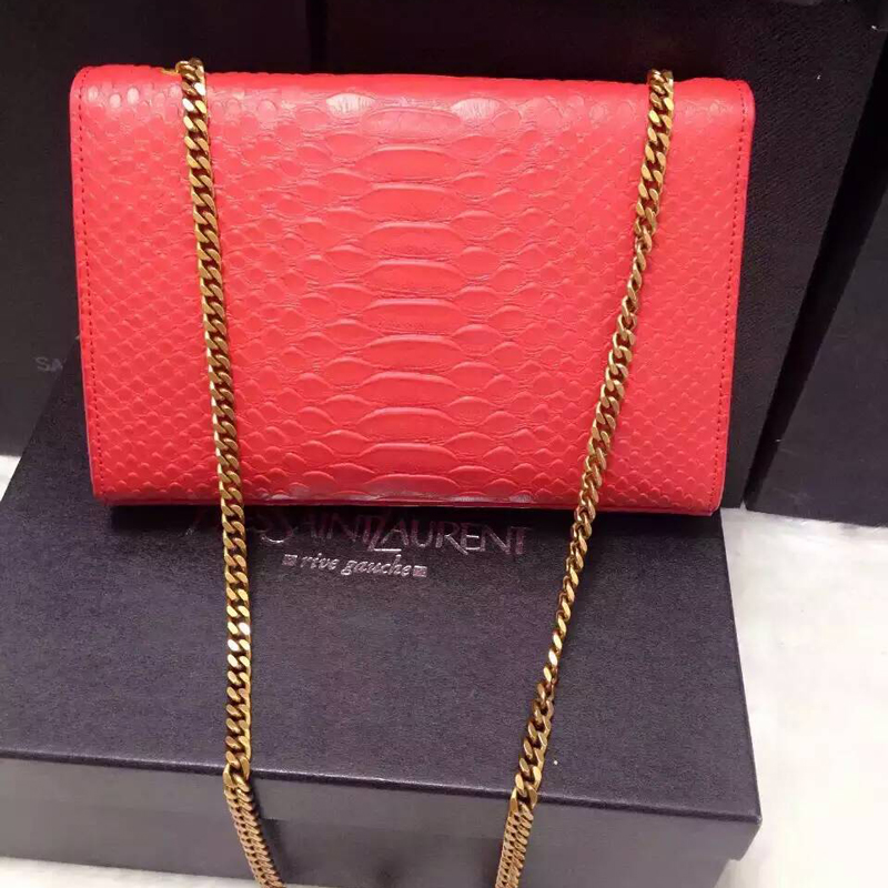 2016 YSL shoulder bag 311248 Red with Bronze