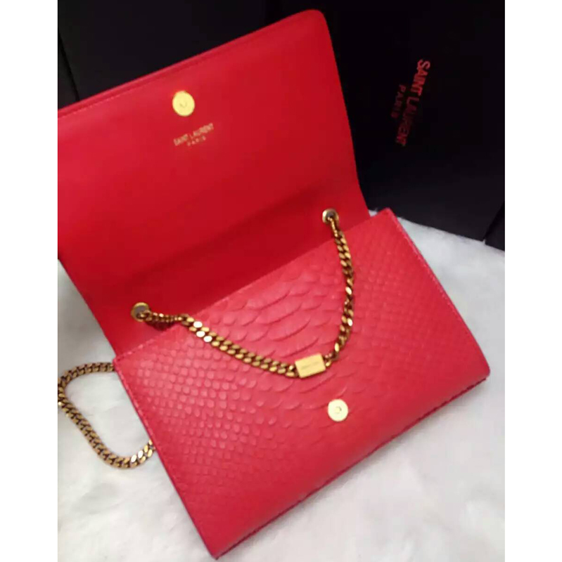 2016 YSL shoulder bag 311248 Red with Bronze