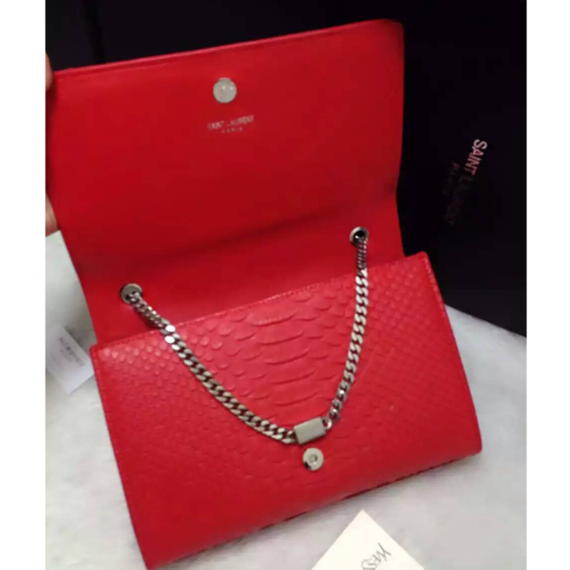 2016 YSL shoulder bag 311248 Red with Silver