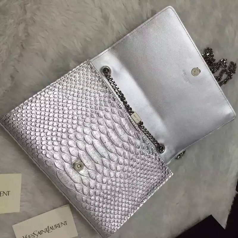 2016 YSL shoulder bag 311248 Silver with Silver