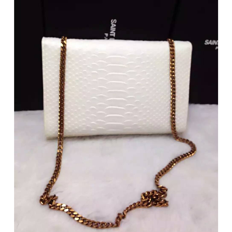 2016 YSL shoulder bag 311248 White with Bronze