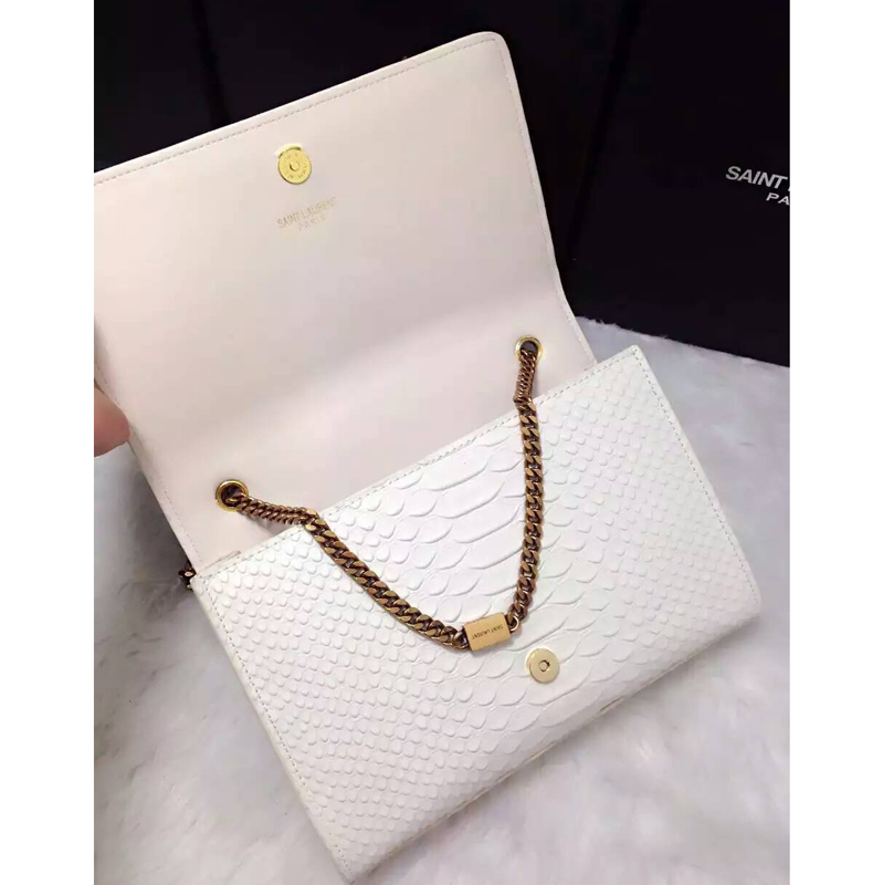 2016 YSL shoulder bag 311248 White with Bronze