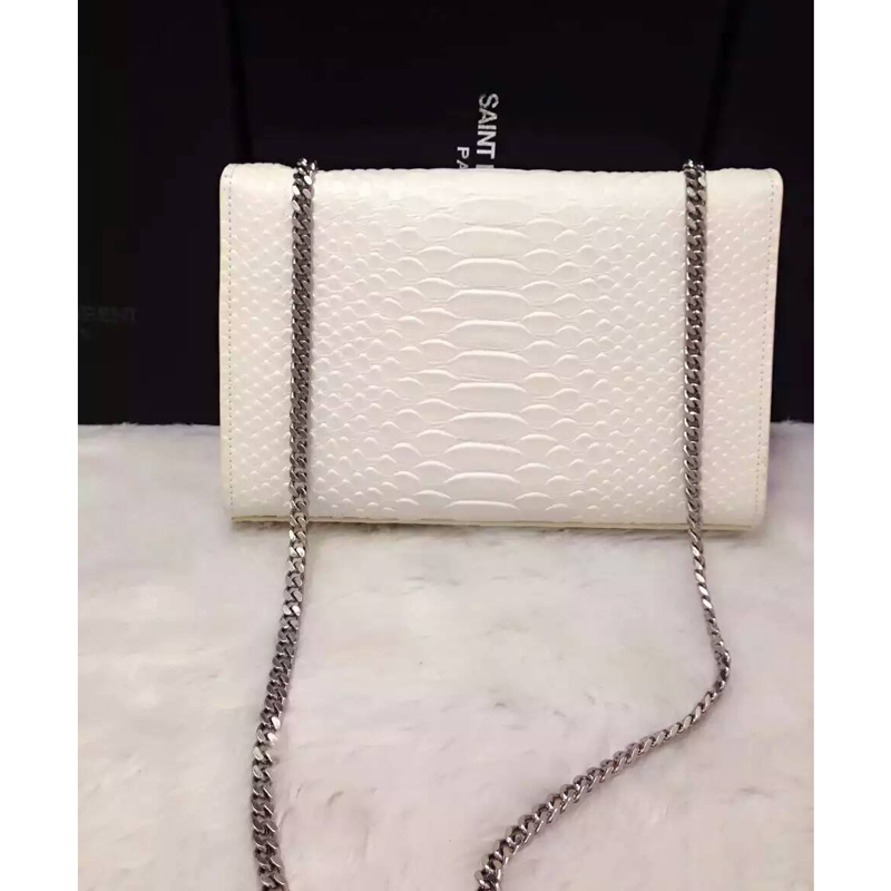 2016 YSL shoulder bag 311248 White with Silver