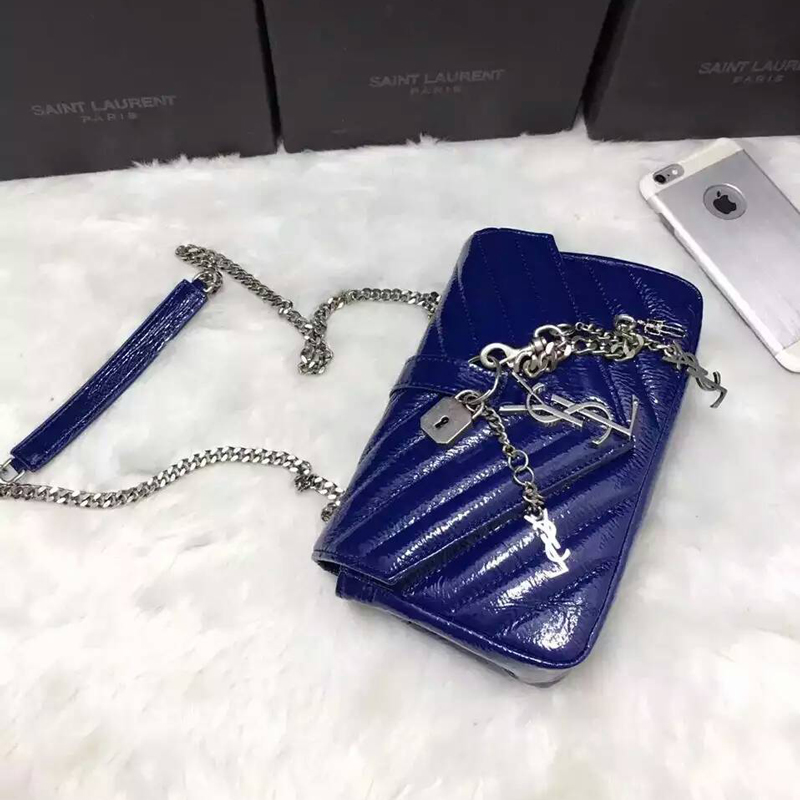 2016 Yves Saint Laurent Classic Monogramme Flap Bag Y9962 Blue