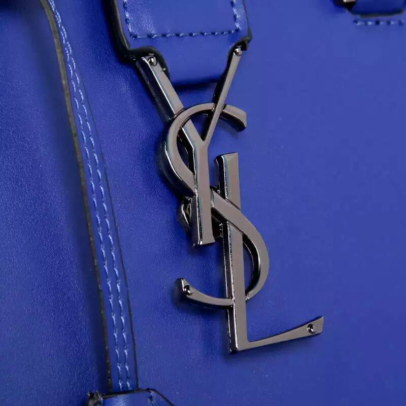 2016 Yves Saint Laurent Cowhide leather Top Handle Bag Y2764 Blue