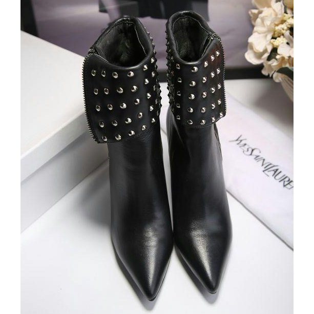 2016 Yves Saint Laurent Cowhide leather women shoes with rivet