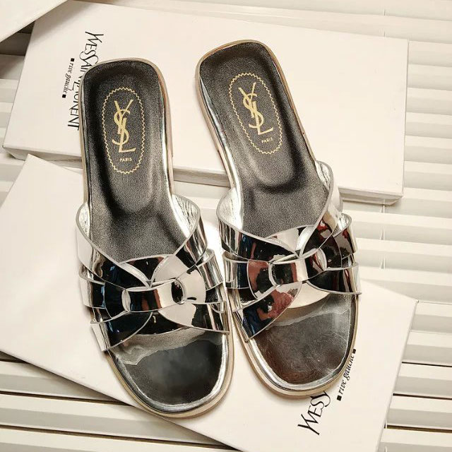 2016 Yves Saint Laurent women Flats Slippers in Patent leather