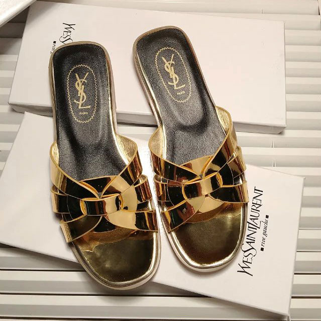 2016 Yves Saint Laurent women Flats Slippers in Patent leather