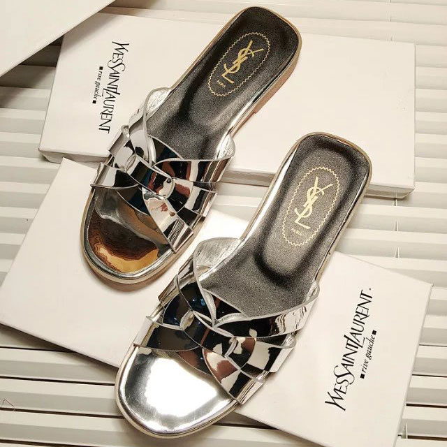 2016 Yves Saint Laurent women Flats Slippers in Patent leather