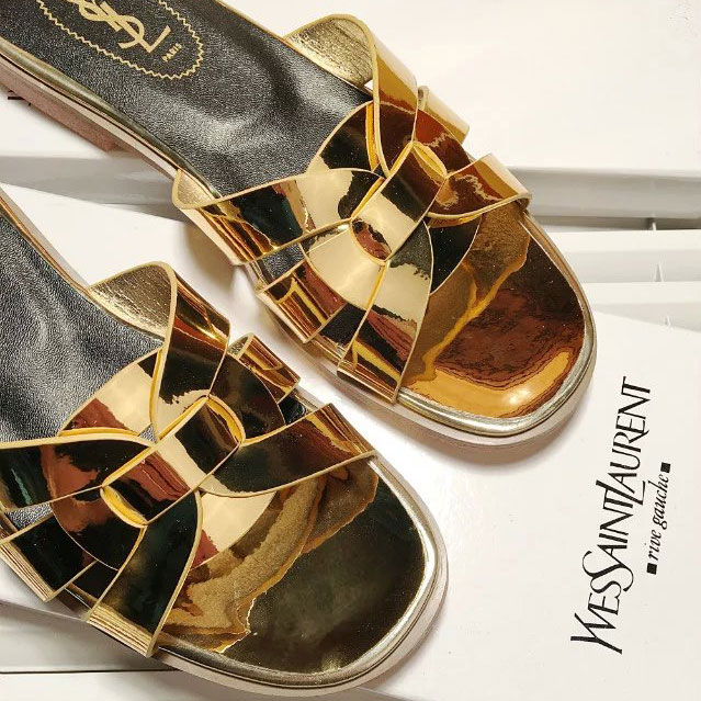 2016 Yves Saint Laurent women Flats Slippers in Patent leather