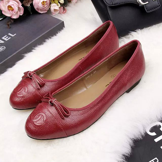 2016 chanle flat shoes in Cowhide leather