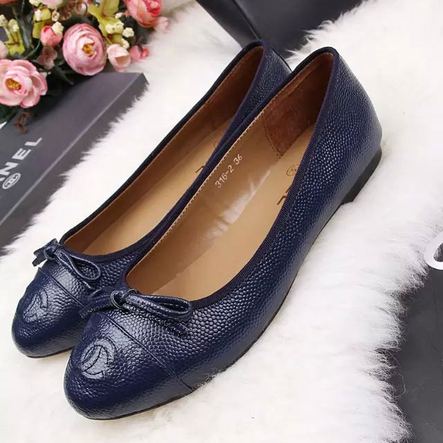 2016 chanle flat shoes in Cowhide leather