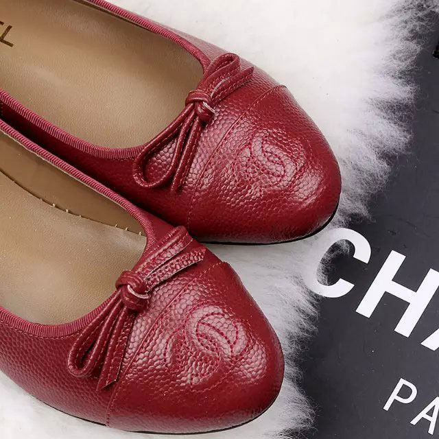 2016 chanle flat shoes in Cowhide leather