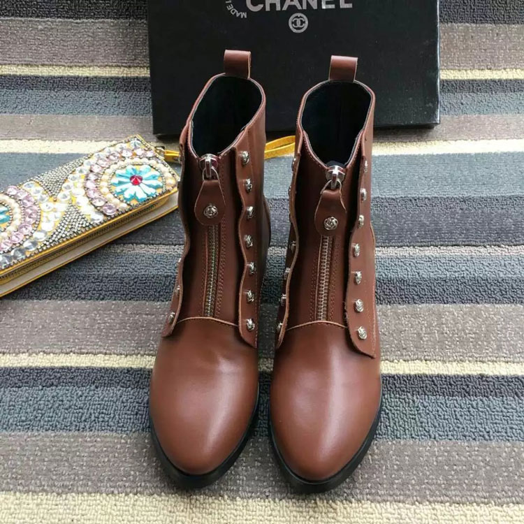 2016 chanle women Boots in Calfskin Leather