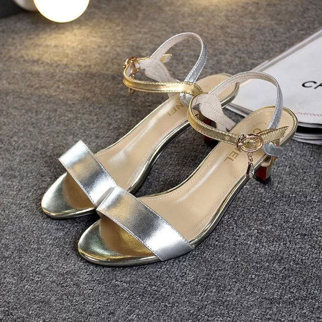 2016 chanle women Sandals in Calfskin leather with Heel Height 6cm