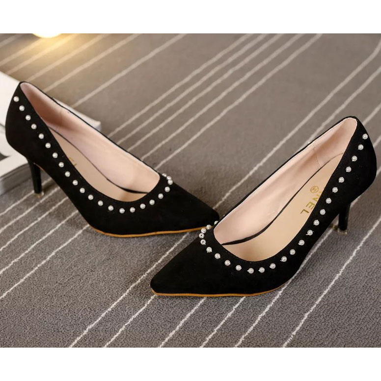 2016 chanle women shoes in flannel with pearl