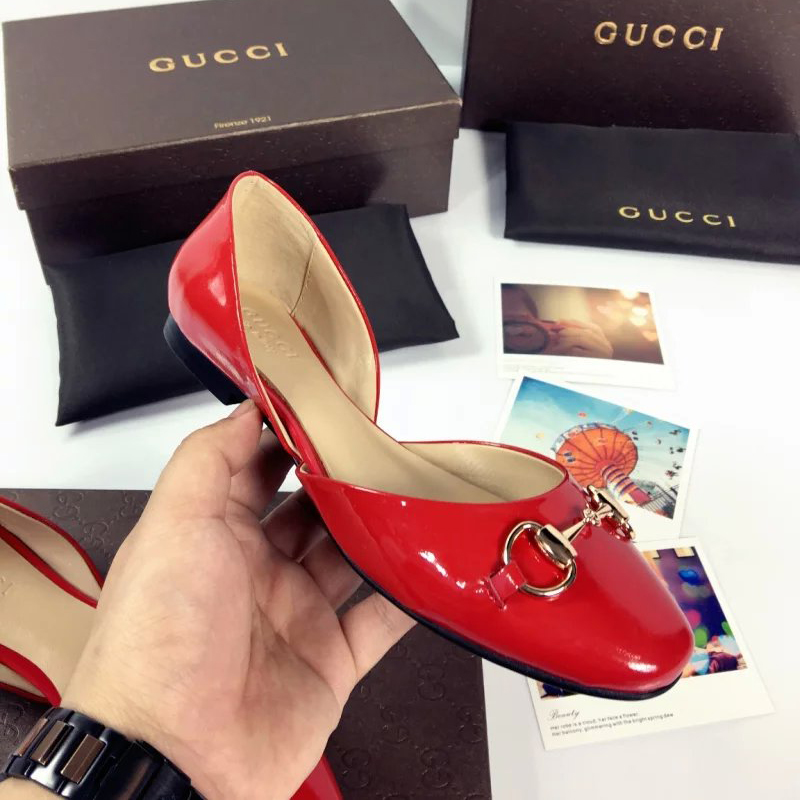 2016 gucci Flats shoes in Paint leather