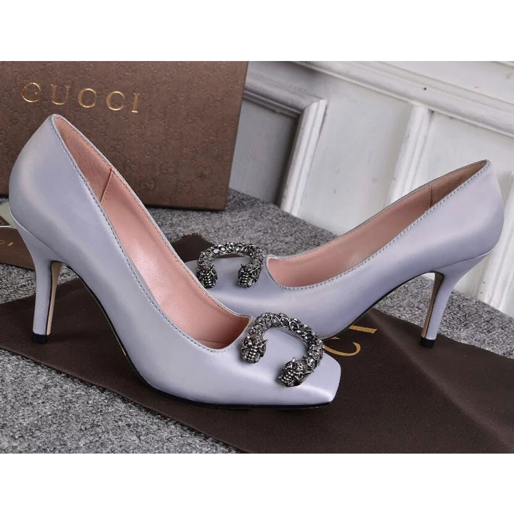 2016 gucci Latest women shoes in silk Heel Height 8.5cm