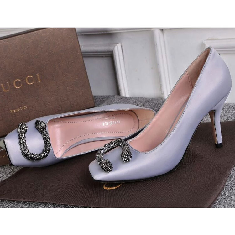 2016 gucci Latest women shoes in silk Heel Height 8.5cm