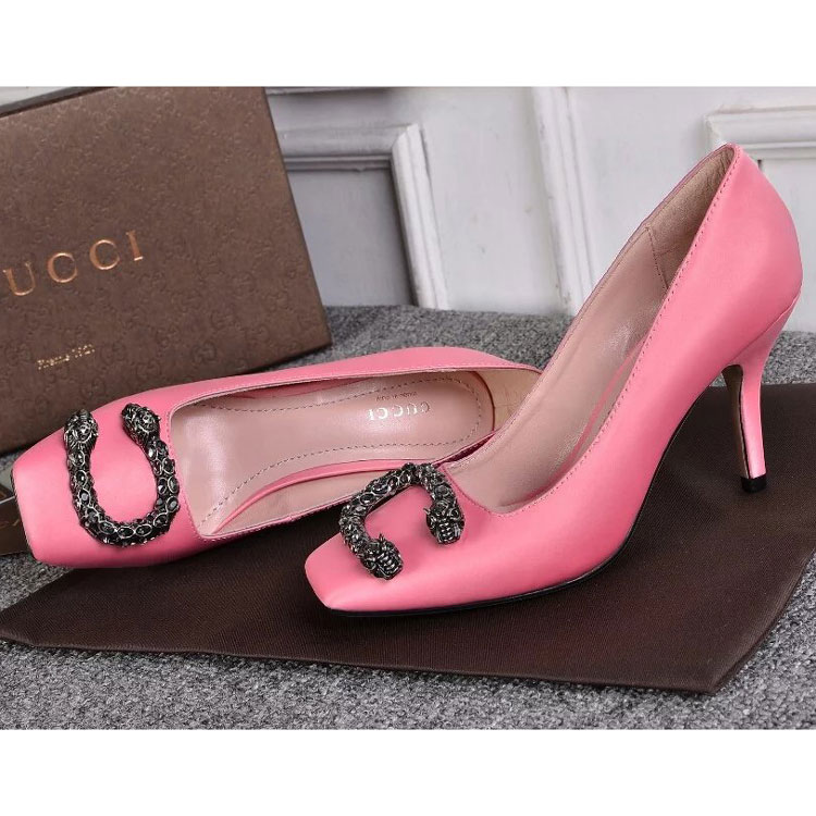 2016 gucci Latest women shoes in silk Heel Height 8.5cm