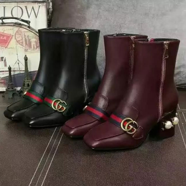 2016 gucci women Boots in Calfskin Leather