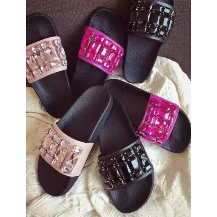 2016 gucci women Slippers With Rhinestone