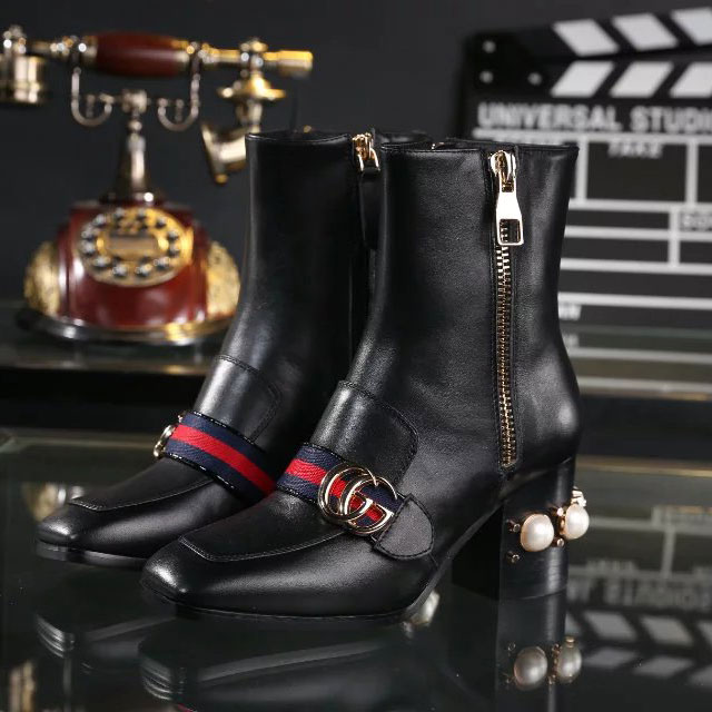 2016 gucci women classic shoes in Calfskin leather