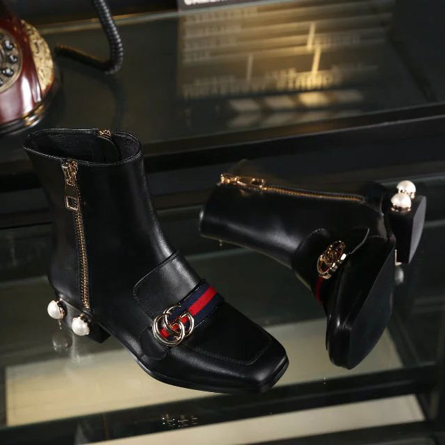 2016 gucci women classic shoes in Calfskin leather