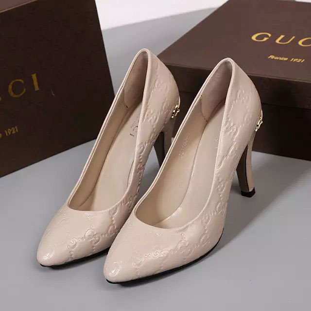 2016 gucci women high-heeled shoes in Calfskin leather 9CM