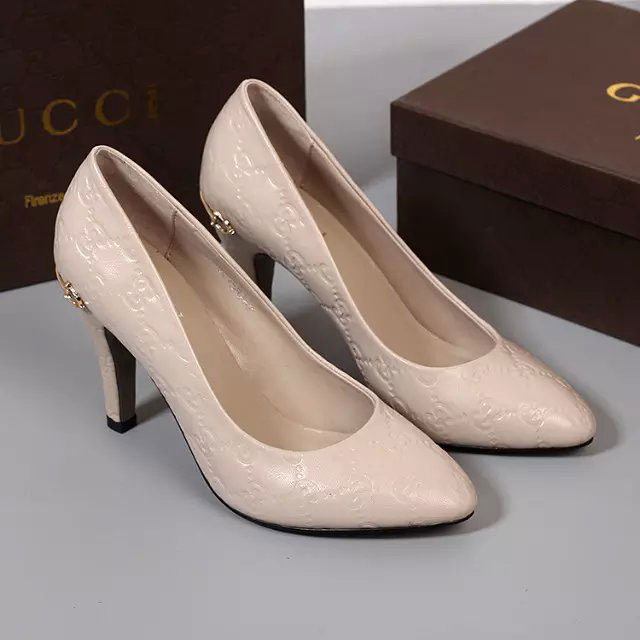 2016 gucci women high-heeled shoes in Calfskin leather 9CM