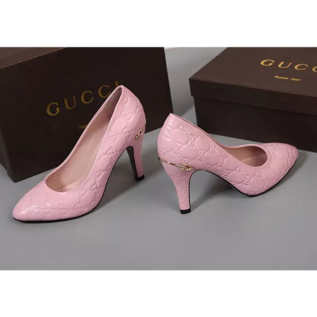 2016 gucci women high-heeled shoes in Calfskin leather 9CM