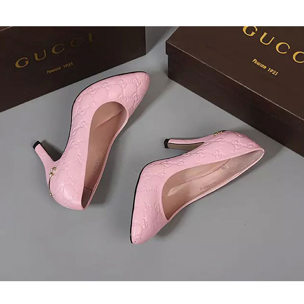 2016 gucci women high-heeled shoes in Calfskin leather 9CM