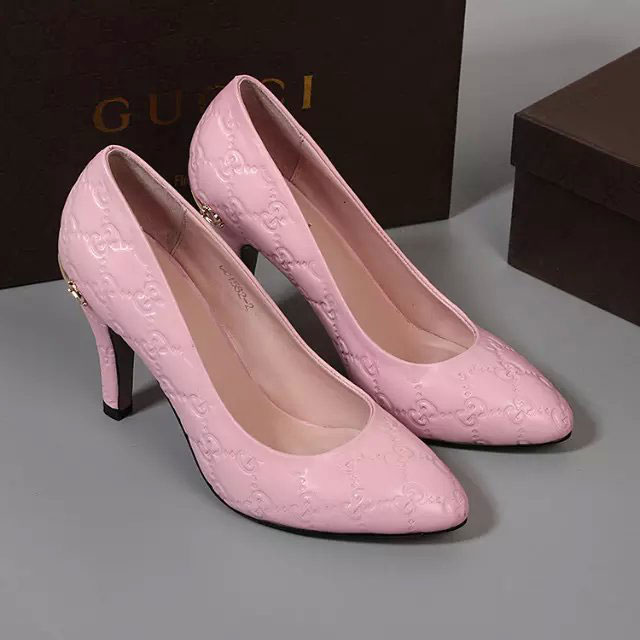 2016 gucci women high-heeled shoes in Calfskin leather 9CM