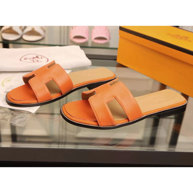 2016 hermes classic women Flats Slippers in Calfskin leather