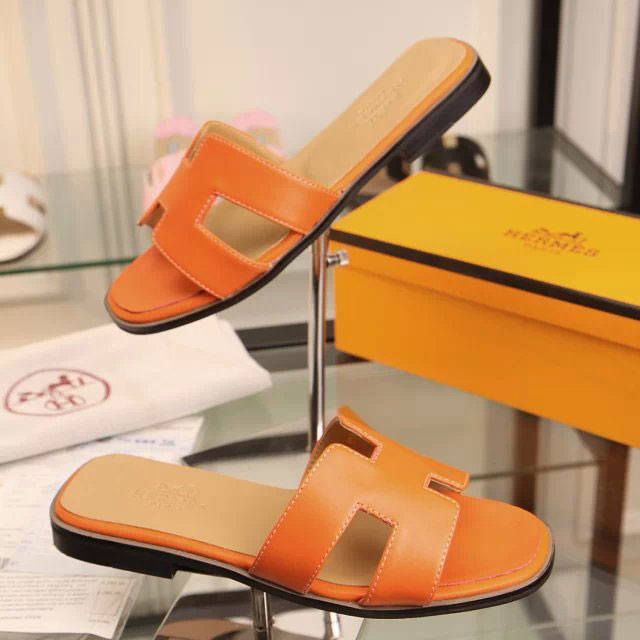 2016 hermes classic women Flats Slippers in Calfskin leather