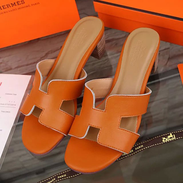 2016 hermes classic women Slippers in Calfskin leather