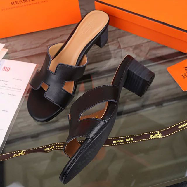 2016 hermes classic women Slippers in Calfskin leather