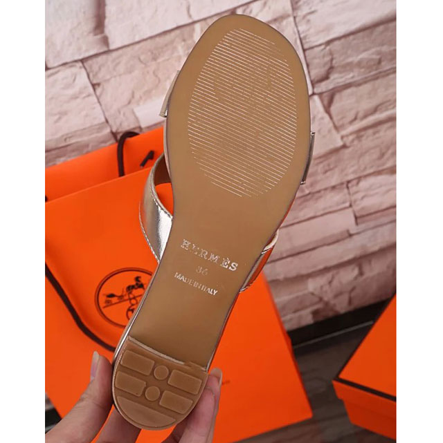 2016 hermes classic women Slippers in Calfskin leather