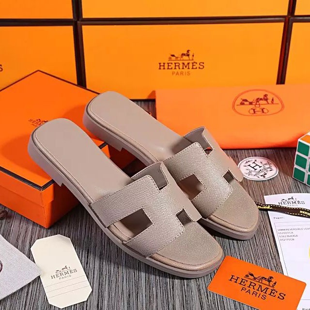 2016 hermes new arrivals women Flats Slippers in Calfskin leather