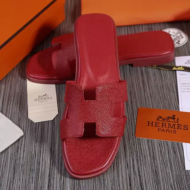 2016 hermes new arrivals women Flats Slippers in Calfskin leather