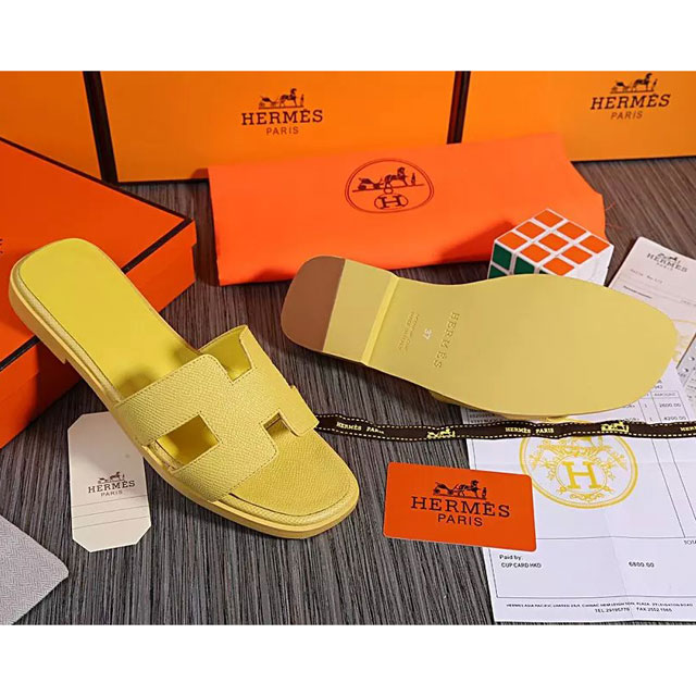 2016 hermes new arrivals women Flats Slippers in Calfskin leather