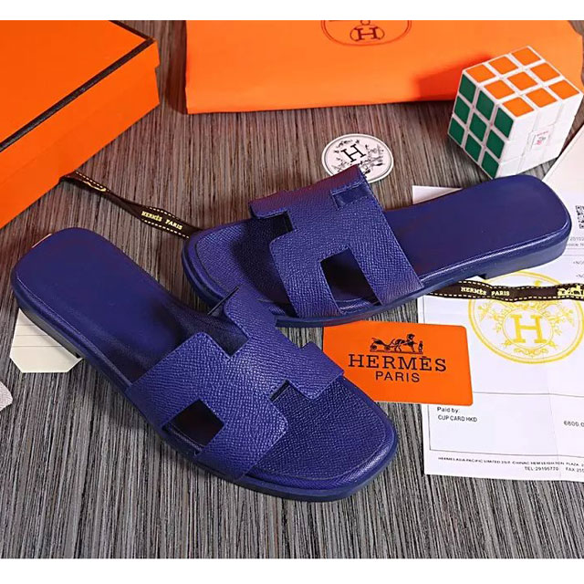 2016 hermes new arrivals women Flats Slippers in Calfskin leather