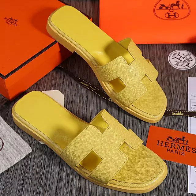 2016 hermes new arrivals women Flats Slippers in Calfskin leather