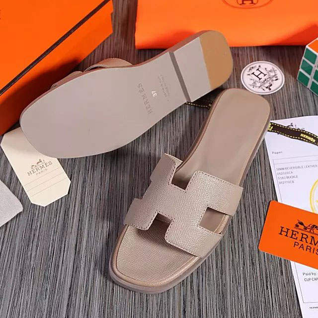 2016 hermes new arrivals women Flats Slippers in Calfskin leather