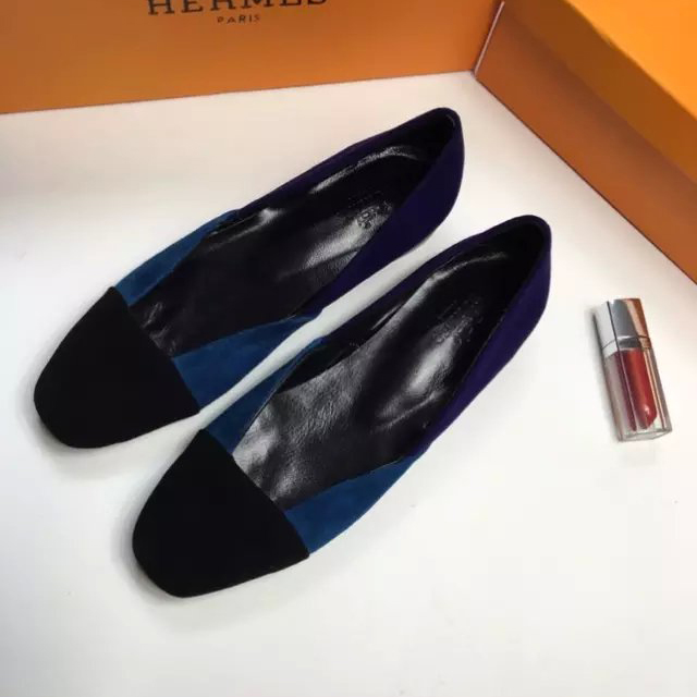 2016 hermes new arrivals women Flats shoes in Velvet