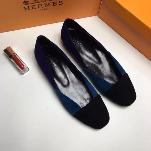 2016 hermes new arrivals women Flats shoes in Velvet